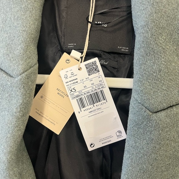 NEW Mango Wool Blend Double-Breasted Coat, Size XS - Picture 5 of 14